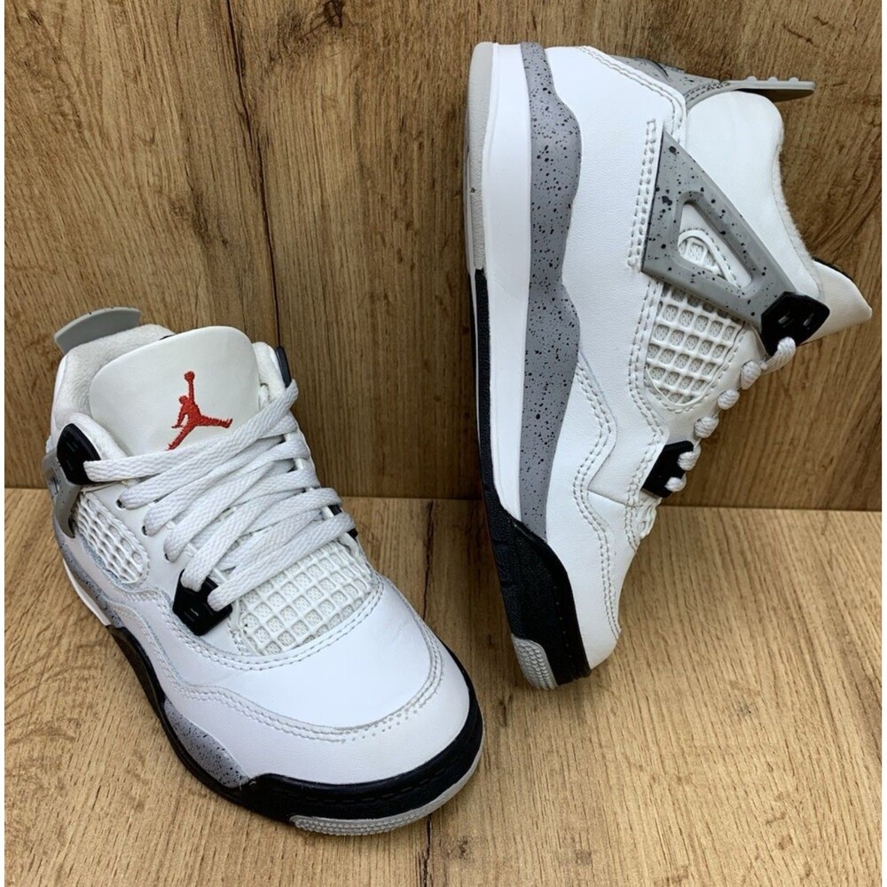 Nike Air Jordan 4 Retro TD White Cement IB4388-100 Toddler Kids Size 11C Shoes